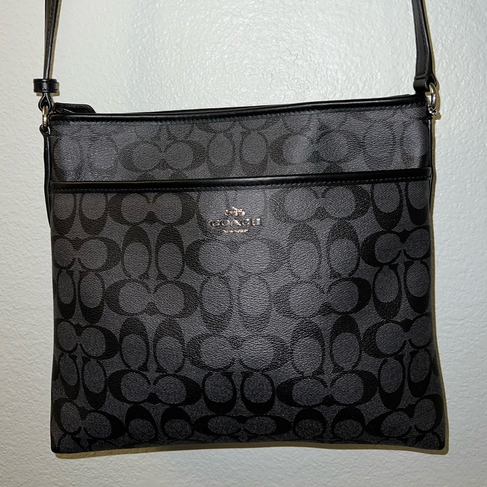 COACH Signature Jacquard Stripe Zip File Bag